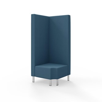 Snake kulmarahi 90° R 12, korkea selkänoja, metallijalat, ik 43 cm