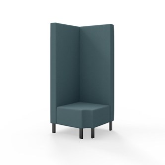 Snake kulmarahi 90° R 12, korkea selkänoja, metallijalat, ik 43 cm