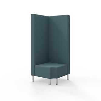 Snake kulmarahi 90° R 12, korkea selkänoja, metallijalat, ik 43 cm