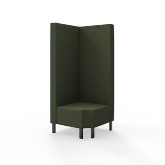 Snake kulmarahi 90° R 12, korkea selkänoja, metallijalat, ik 43 cm