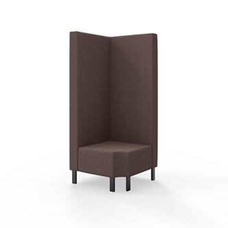 Snake kulmarahi 90° R 12, korkea selkänoja, metallijalat, ik 43 cm