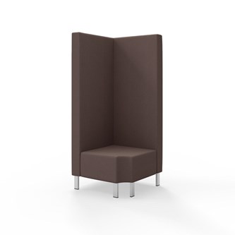 Snake kulmarahi 90° R 12, korkea selkänoja, metallijalat, ik 43 cm