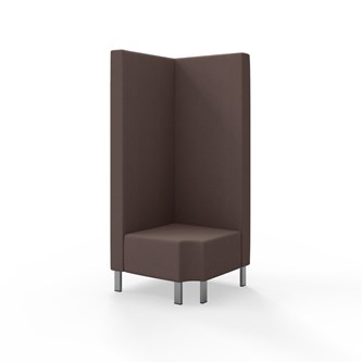 Snake kulmarahi 90° R 12, korkea selkänoja, metallijalat, ik 43 cm