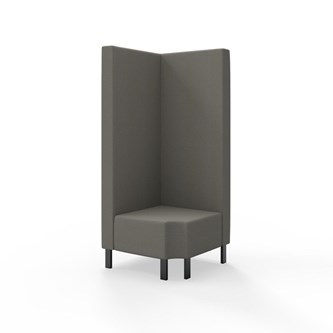 Snake kulmarahi 90° R 12, korkea selkänoja, metallijalat, ik 43 cm