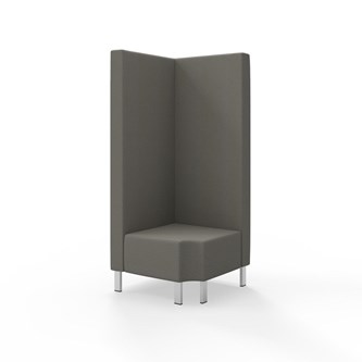 Snake kulmarahi 90° R 12, korkea selkänoja, metallijalat, ik 43 cm