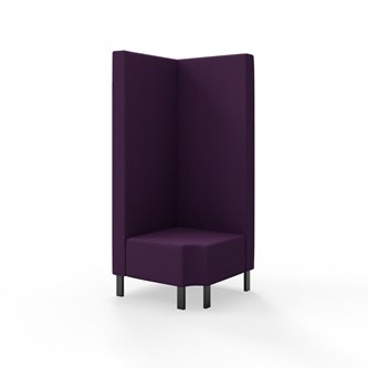 Snake kulmarahi 90° R 12, korkea selkänoja, metallijalat, ik 43 cm