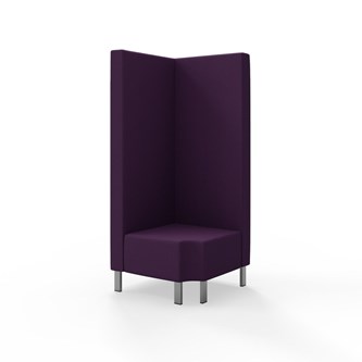 Snake kulmarahi 90° R 12, korkea selkänoja, metallijalat, ik 43 cm