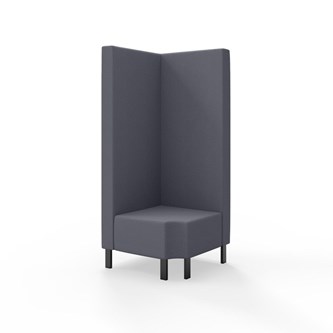 Snake kulmarahi 90° R 12, korkea selkänoja, metallijalat, ik 43 cm