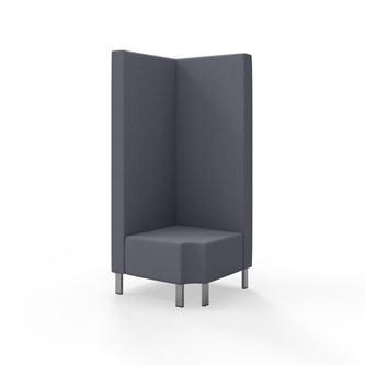 Snake kulmarahi 90° R 12, korkea selkänoja, metallijalat, ik 43 cm