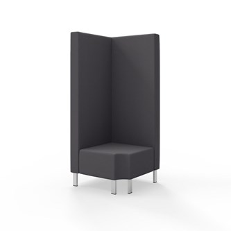 Snake kulmarahi 90° R 12, korkea selkänoja, metallijalat, ik 43 cm