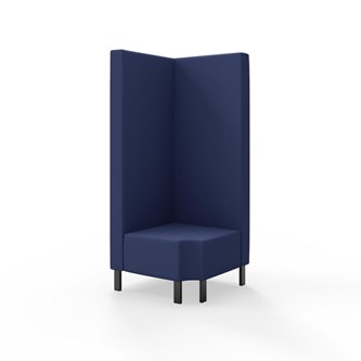 Snake kulmarahi 90° R 12, korkea selkänoja, metallijalat, ik 43 cm