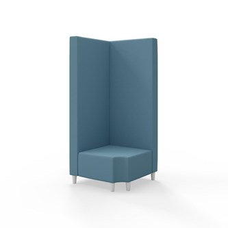 Snake kulmarahi 90° R 12, korkea selkänoja, jalat puuta, ik 37,5 cm