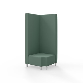 Snake kulmarahi 90° R 12, korkea selkänoja, jalat puuta, ik 37,5 cm