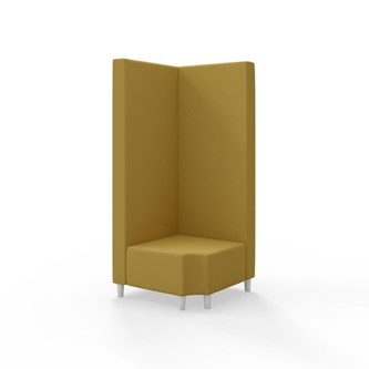 Snake kulmarahi 90° R 12, korkea selkänoja, jalat puuta, ik 37,5 cm