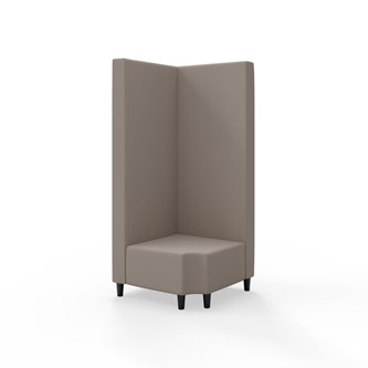 Snake kulmarahi 90° R 12, korkea selkänoja, jalat puuta, ik 37,5 cm