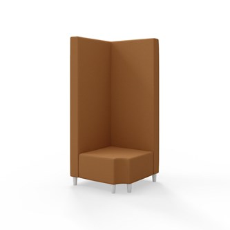 Snake kulmarahi 90° R 12, korkea selkänoja, jalat puuta, ik 37,5 cm