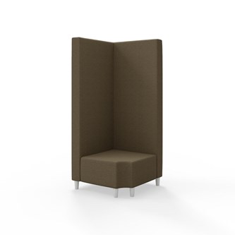 Snake kulmarahi 90° R 12, korkea selkänoja, jalat puuta, ik 37,5 cm