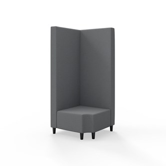 Snake kulmarahi 90° R 12, korkea selkänoja, jalat puuta, ik 37,5 cm