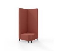 Snake kulmarahi 90° R 12, korkea selkänoja, jalat puuta, ik 37,5 cm