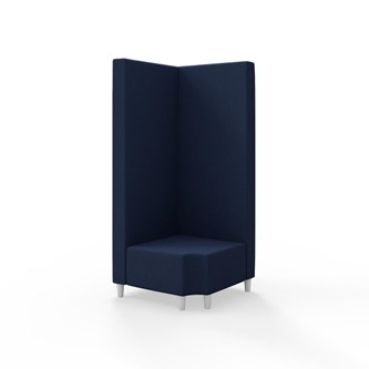 Snake kulmarahi 90° R 12, korkea selkänoja, jalat puuta, ik 37,5 cm