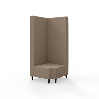 Snake kulmarahi 90° R 12, korkea selkänoja, jalat puuta, ik 37,5 cm