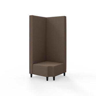 Snake kulmarahi 90° R 12, korkea selkänoja, jalat puuta, ik 37,5 cm