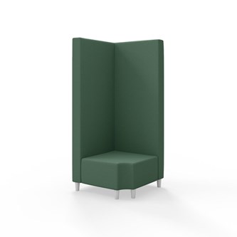 Snake kulmarahi 90° R 12, korkea selkänoja, jalat puuta, ik 37,5 cm