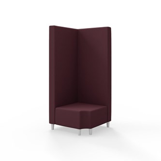 Snake kulmarahi 90° R 12, korkea selkänoja, jalat puuta, ik 37,5 cm