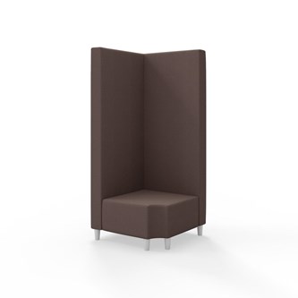 Snake kulmarahi 90° R 12, korkea selkänoja, jalat puuta, ik 37,5 cm