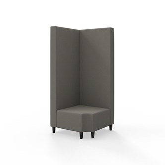 Snake kulmarahi 90° R 12, korkea selkänoja, jalat puuta, ik 37,5 cm