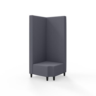 Snake kulmarahi 90° R 12, korkea selkänoja, jalat puuta, ik 37,5 cm