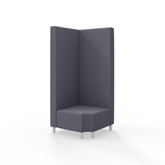 Snake kulmarahi 90° R 12, korkea selkänoja, jalat puuta, ik 37,5 cm