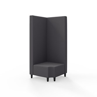 Snake kulmarahi 90° R 12, korkea selkänoja, jalat puuta, ik 37,5 cm