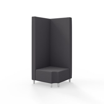 Snake kulmarahi 90° R 12, korkea selkänoja, jalat puuta, ik 37,5 cm