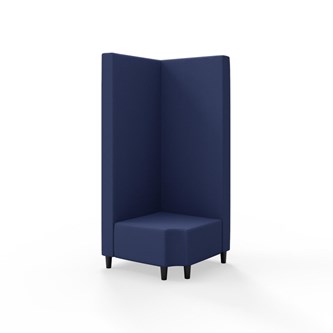 Snake kulmarahi 90° R 12, korkea selkänoja, jalat puuta, ik 37,5 cm