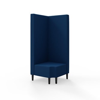 Snake kulmarahi 90° R 12, korkea selkänoja, jalat puuta, ik 43 cm