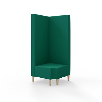 Snake kulmarahi 90° R 12, korkea selkänoja, jalat puuta, ik 43 cm