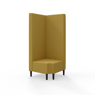 Snake kulmarahi 90° R 12, korkea selkänoja, jalat puuta, ik 43 cm