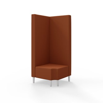 Snake kulmarahi 90° R 12, korkea selkänoja, jalat puuta, ik 43 cm