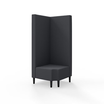 Snake kulmarahi 90° R 12, korkea selkänoja, jalat puuta, ik 43 cm