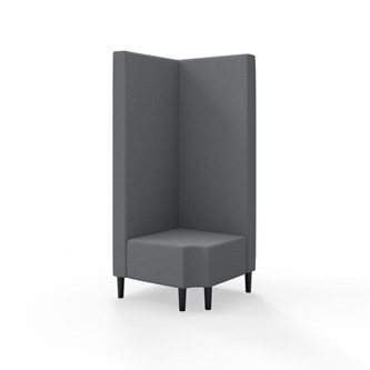 Snake kulmarahi 90° R 12, korkea selkänoja, jalat puuta, ik 43 cm