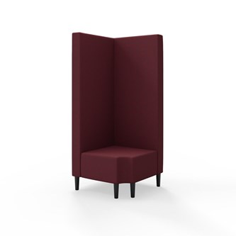 Snake kulmarahi 90° R 12, korkea selkänoja, jalat puuta, ik 43 cm