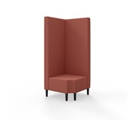 Snake kulmarahi 90° R 12, korkea selkänoja, jalat puuta, ik 43 cm