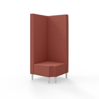 Snake kulmarahi 90° R 12, korkea selkänoja, jalat puuta, ik 43 cm