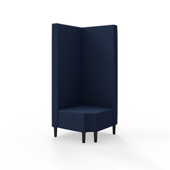 Snake kulmarahi 90° R 12, korkea selkänoja, jalat puuta, ik 43 cm