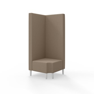 Snake kulmarahi 90° R 12, korkea selkänoja, jalat puuta, ik 43 cm