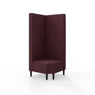 Snake kulmarahi 90° R 12, korkea selkänoja, jalat puuta, ik 43 cm