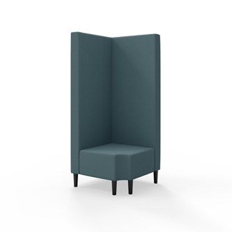 Snake kulmarahi 90° R 12, korkea selkänoja, jalat puuta, ik 43 cm