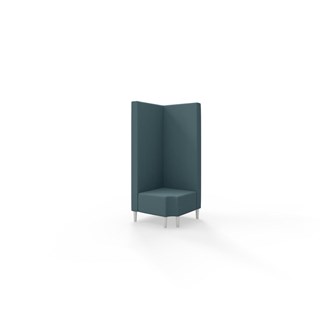 Snake kulmarahi 90° R 12, korkea selkänoja, jalat puuta, ik 43 cm