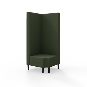 Snake kulmarahi 90° R 12, korkea selkänoja, jalat puuta, ik 43 cm